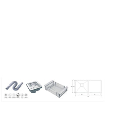 Single Bowl Kitchen Sink with Drainboard 304-SS grade - MR Homes