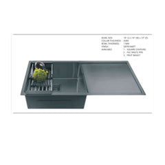 Single Bowl Kitchen Sink with Drainboard 304-SS grade - MR Homes