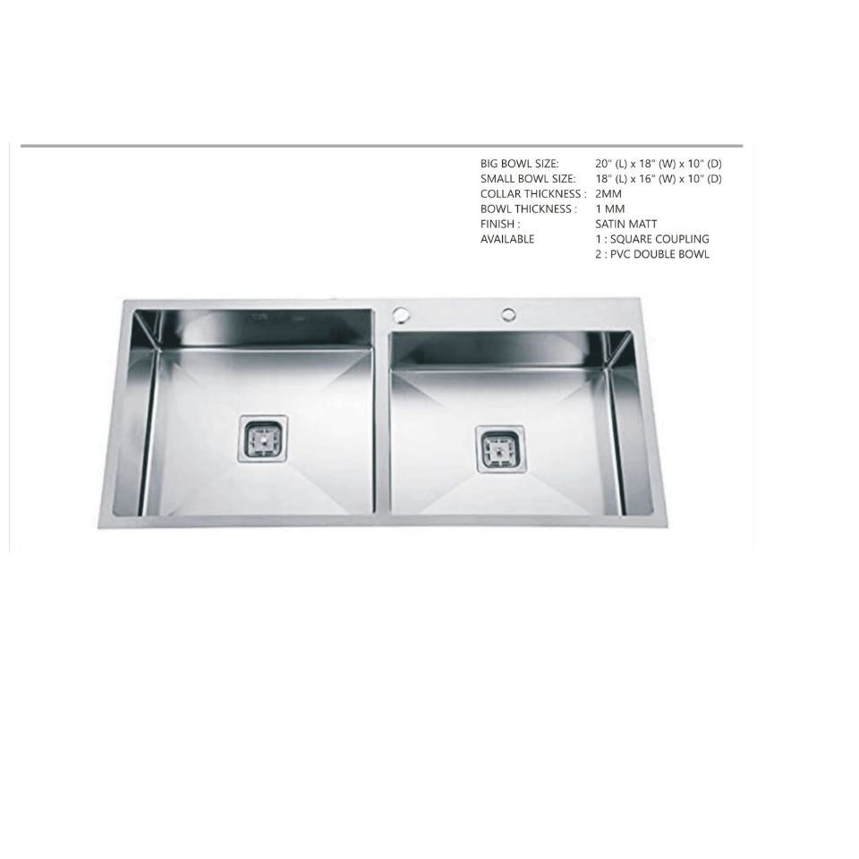 Double Bowl 304 grade-Stainless Steel Kitchen Sink With Tap Hole - MR Homes