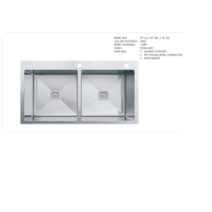 Double Bowl 304 grade-Stainless Steel Kitchen Sink With Tap Hole - MR Homes