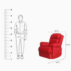 Desire Motorized Recliners in Red fabric - MR Homes