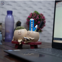 Smiley Duo Planter for Home Decor Gift Garden Decor - MR Homes