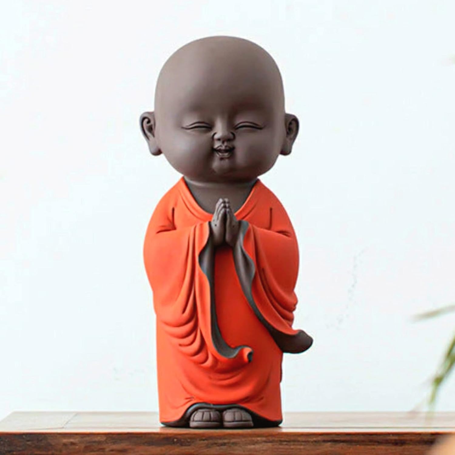 Namaste Smiling Monk Buddha Statue - MR Homes