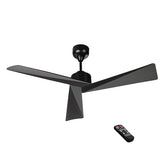 Tern DC Ceiling Fan Without Lights, Matte Black Ceiling Fan with Remote MR Homes