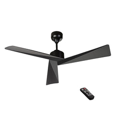 Tern DC Ceiling Fan Without Lights, Matte Black Ceiling Fan with Remote MR Homes
