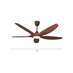 Osprey Acorn 60” Designer Ceiling Fan with 5 ABS Blades & LED Light – Walnut Woodgrain MR Homes