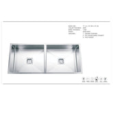 Double Bowl Handmade kitchen sink with 304 Stainless Steel (37X18X10 inch) - MR Homes