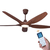 Osprey Acorn 60” Designer Ceiling Fan with 5 ABS Blades & LED Light – Walnut Woodgrain MR Homes