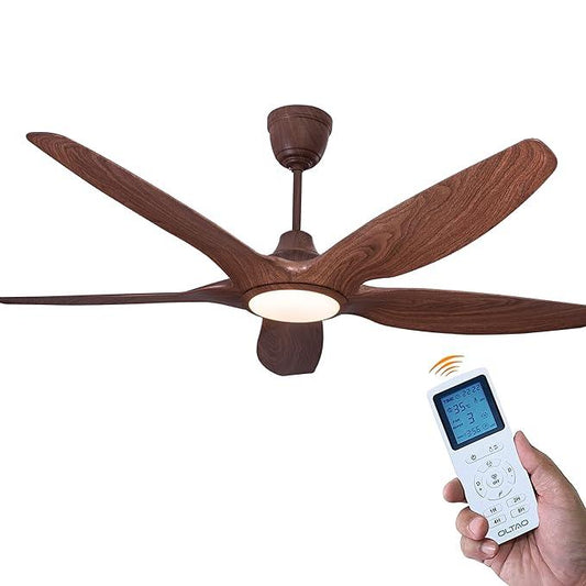 Osprey Acorn 60” Designer Ceiling Fan with 5 ABS Blades & LED Light – Walnut Woodgrain - MR Homes