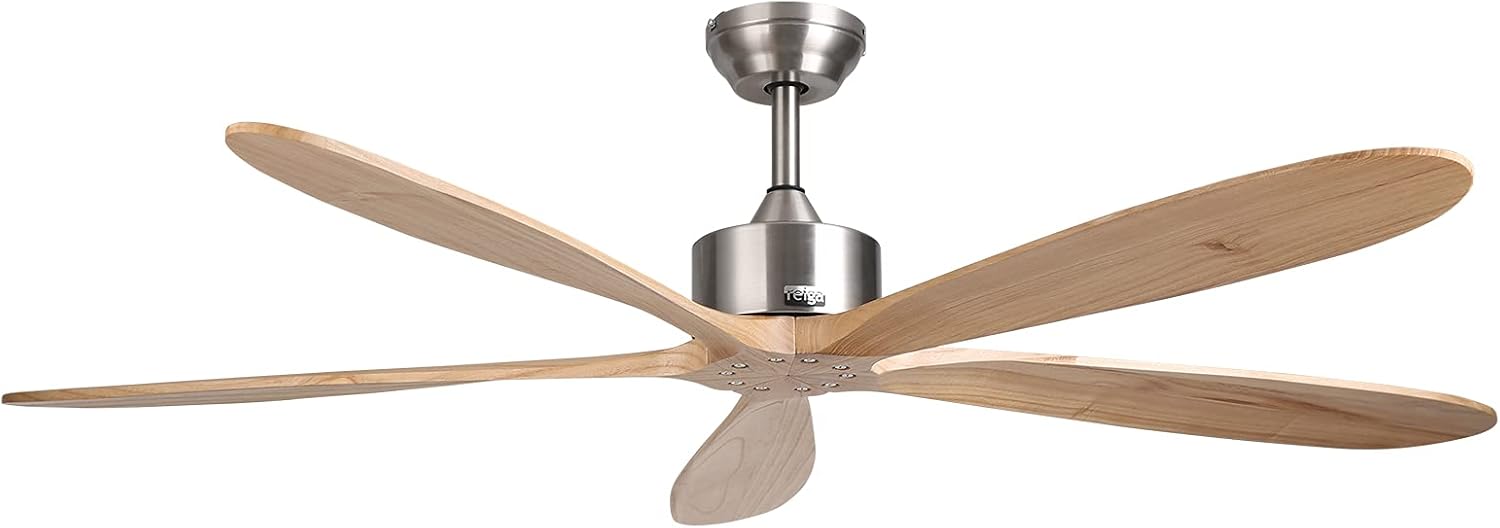 Golden Oriole 52-Inch Ceiling Fan - Light Woodgrain, BLDC Motor, 6-Speed Remote Control MR Homes