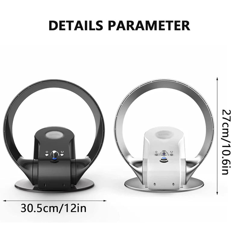 WOW Bladeless Surface / Wall Mounted Personal Air Circulation Fan With Remote By Wadbros My Store