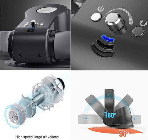 WOW Bladeless Surface / Wall Mounted Personal Air Circulation Fan With Remote By Wadbros My Store