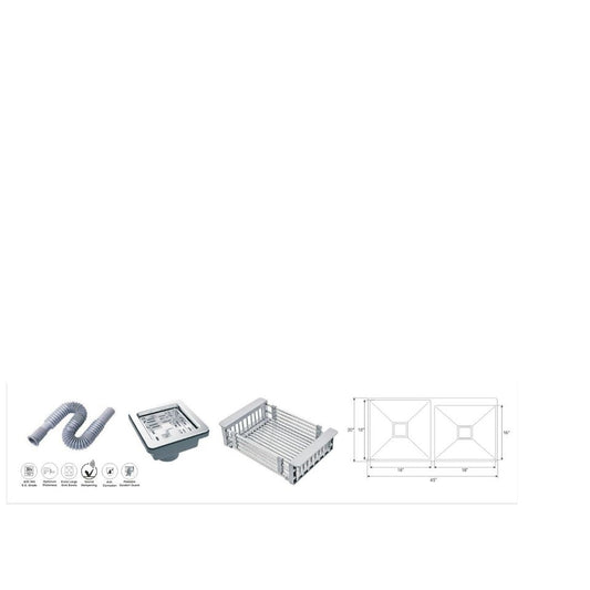 Double Bowl 304 grade-Stainless Steel Kitchen Sink With Tap Hole - MR Homes