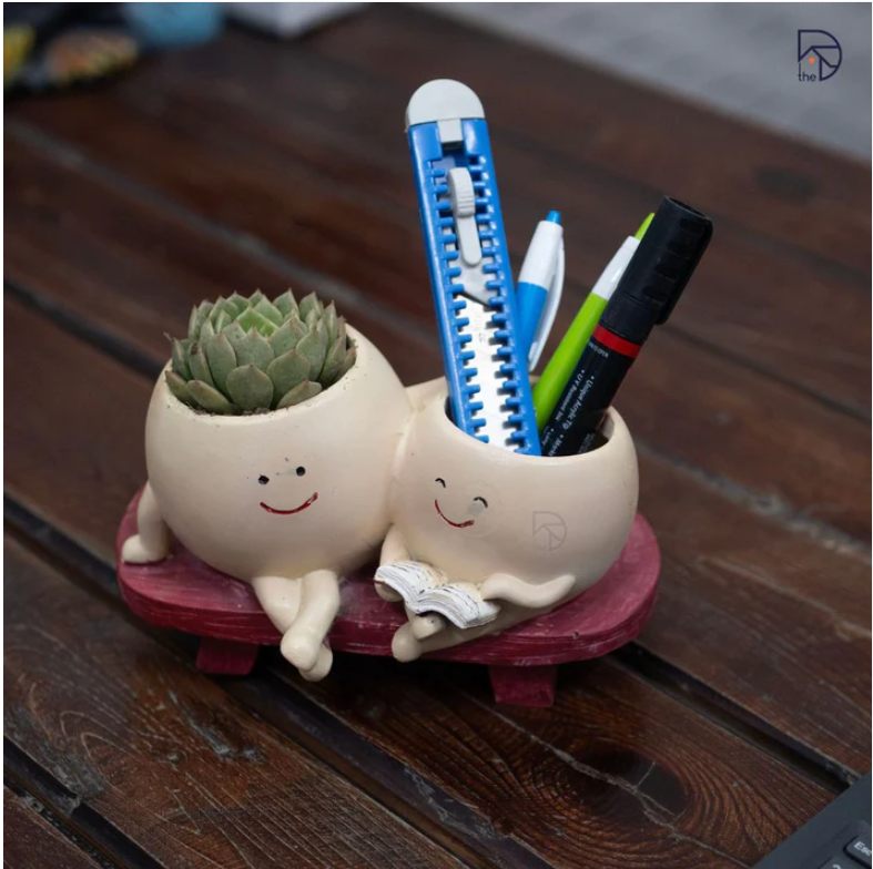 Smiley Duo Planter for Home Decor Gift Garden Decor