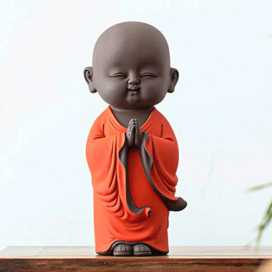 Namaste Smiling Monk Buddha Statue - MR Homes