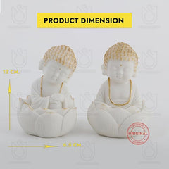 Marble Buddha Idol (Set of 2)