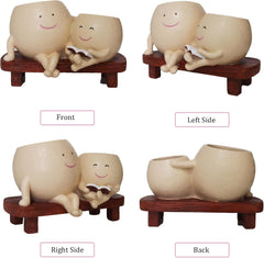 Smiley Duo Planter for Home Decor Gift Garden Decor