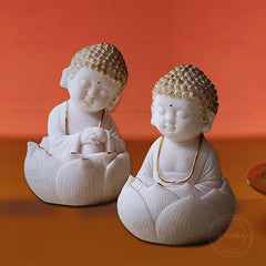 Marble Buddha Idol (Set of 2)