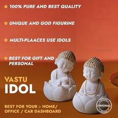 Marble Buddha Idol (Set of 2)