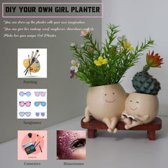 Smiley Duo Planter for Home Decor Gift Garden Decor