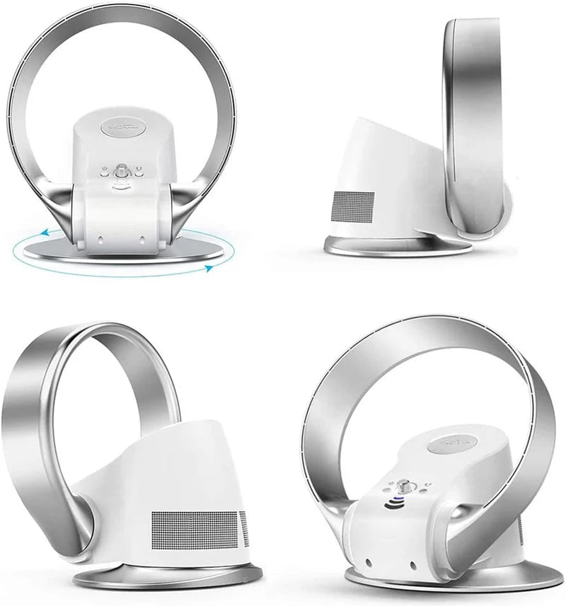 WOW Bladeless Surface / Wall Mounted Personal Air Circulation Fan With Remote By Wadbros My Store
