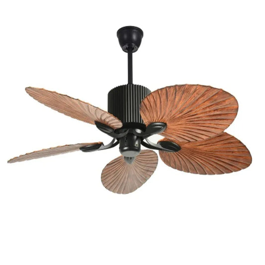 Teetar Modern 45" Ceiling Fan – Dark Wood | BLDC Motor | Remote Control | 6-Speed - MR Homes