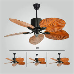 Teetar Modern 45" Ceiling Fan – Dark Wood | BLDC Motor | Remote Control | 6-Speed MR Homes