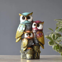 Owl Family Showpiece